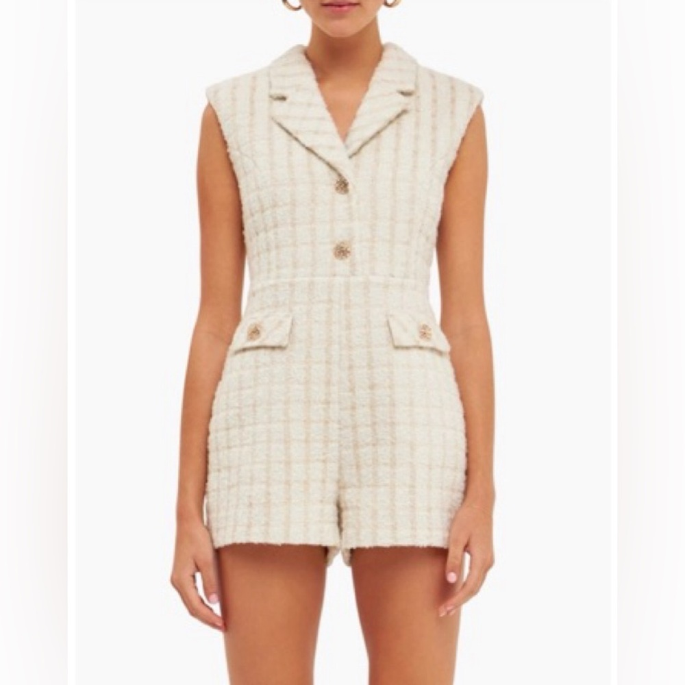 Endless Rose Tweed Romper